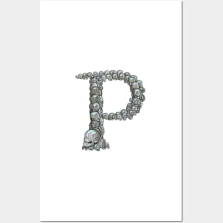 Skull Alphabet P Posters and Art